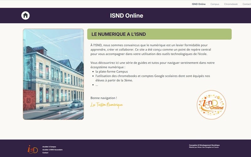 Capture d&rsquo;écran du site ISND Online